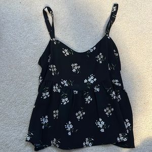 hollister floral tank top